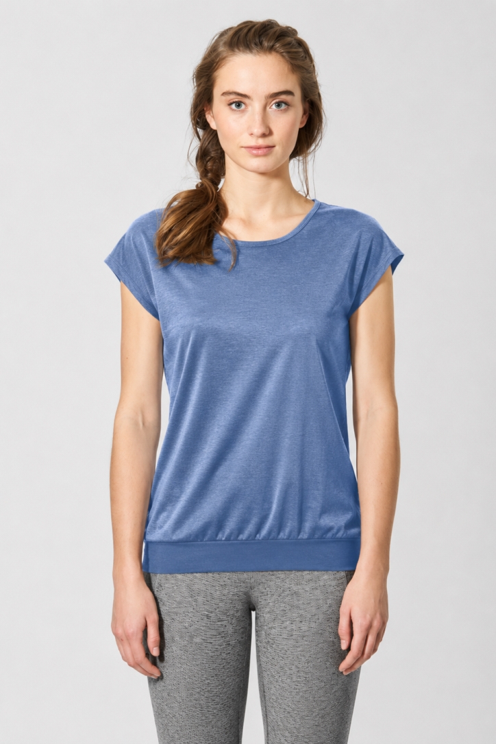 Hempage womens vegan T-Shirt Sleeveless Yoga Blueberry