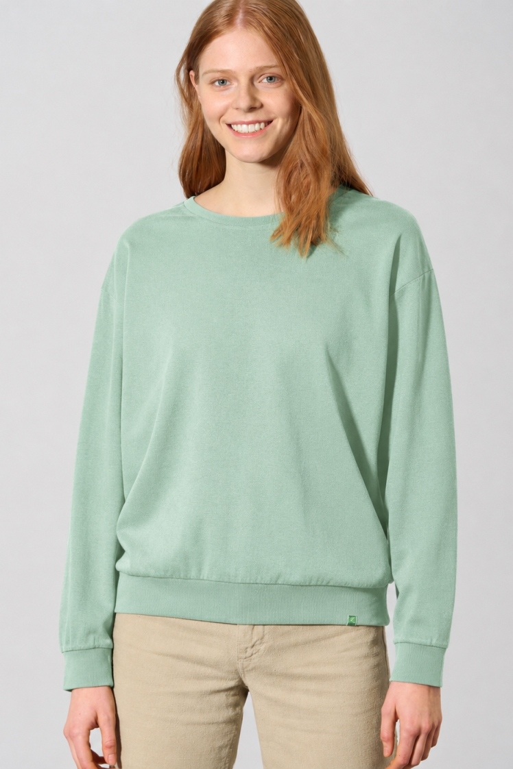HempAge Damen vegan Sweatshirt Basic Menta Gr&Atilde;&frac14;n