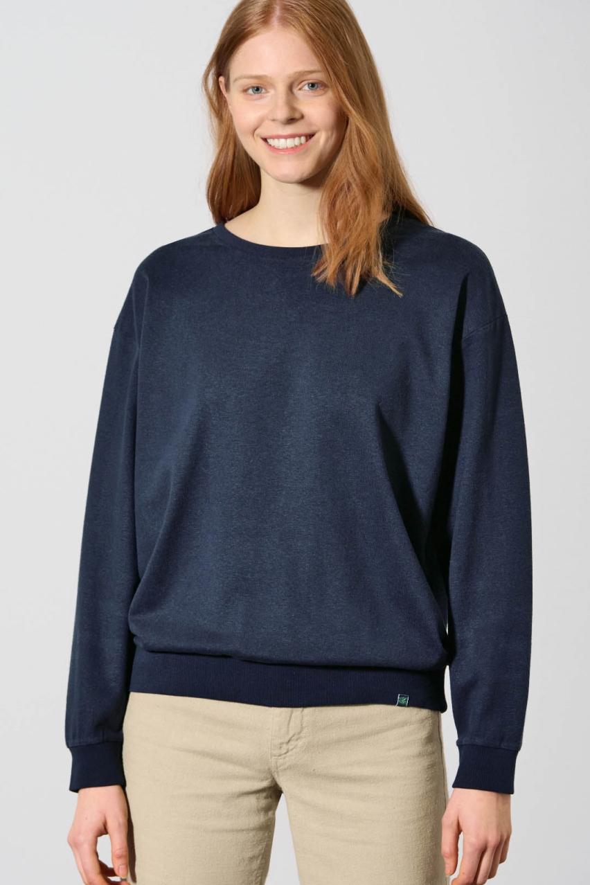 HempAge Damen vegan Sweatshirt Basic Navy