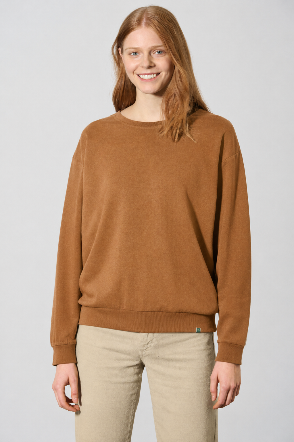 HempAge Damen vegan Sweatshirt Basic Mandelbraun