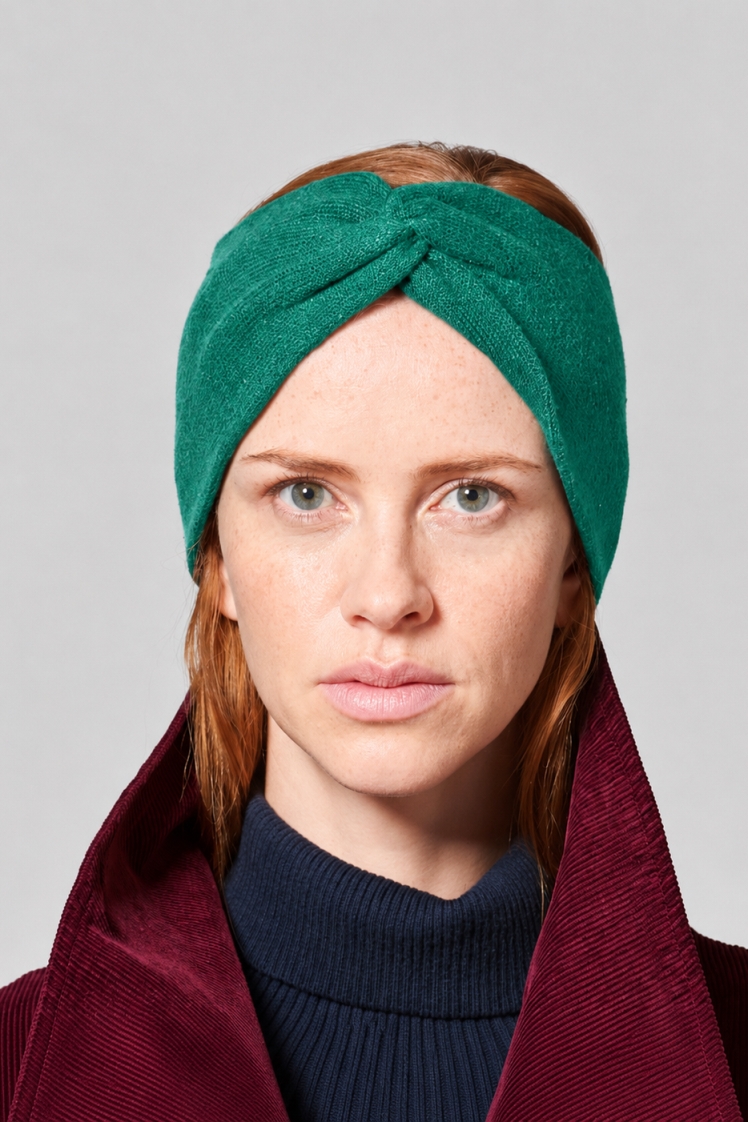 Hempage womens vegan Headband Warming Jungle Green