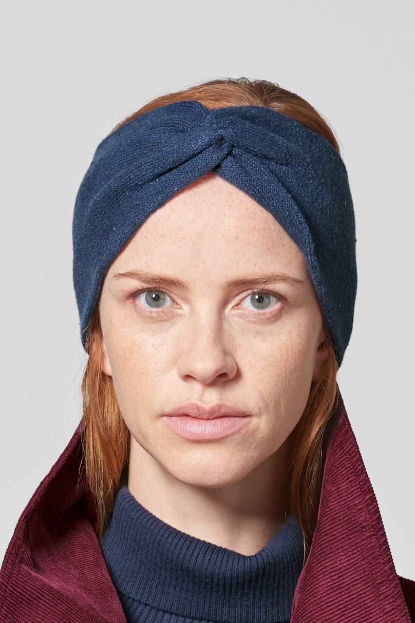 Hempage womens vegan Headband Warming Navy