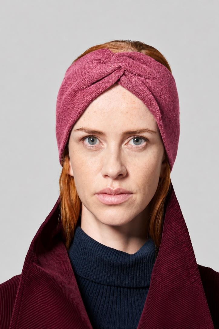 Hempage womens vegan Headband Warming Tinto Pink