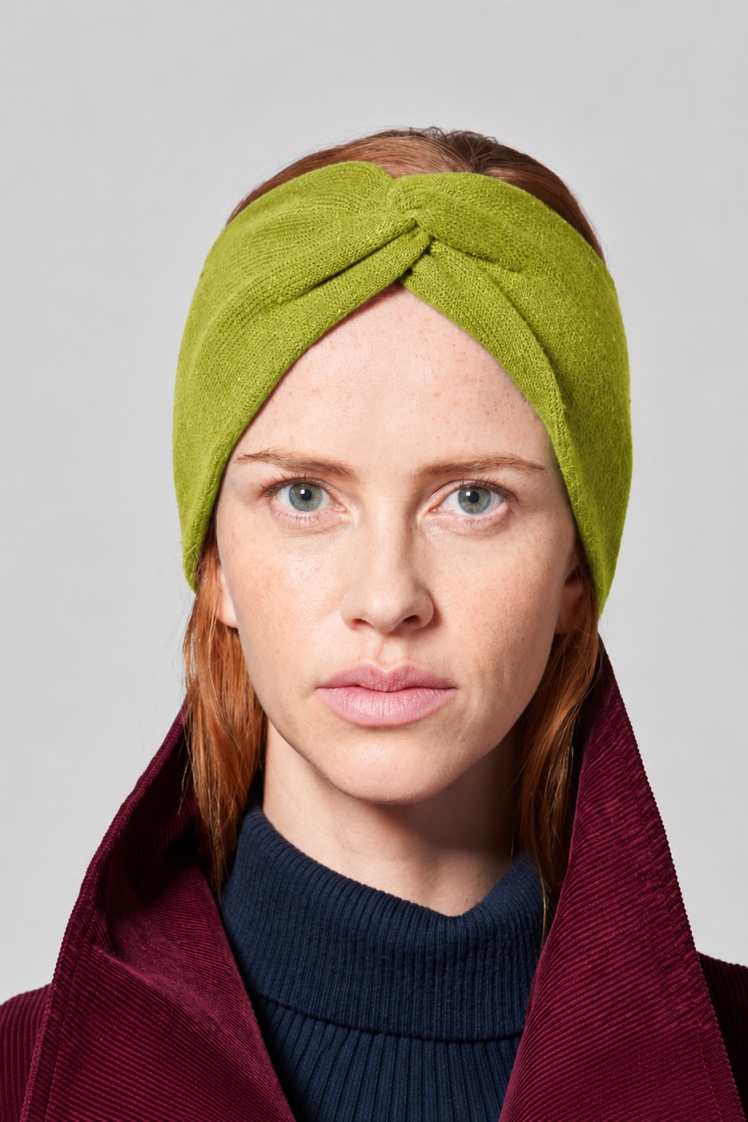 Hempage womens vegan Headband Warming Fern Green