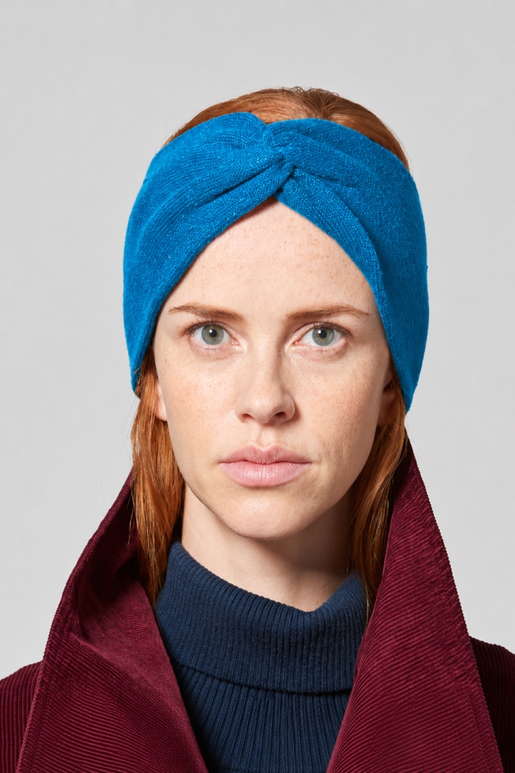 Hempage womens vegan Headband Warming Sea Blue