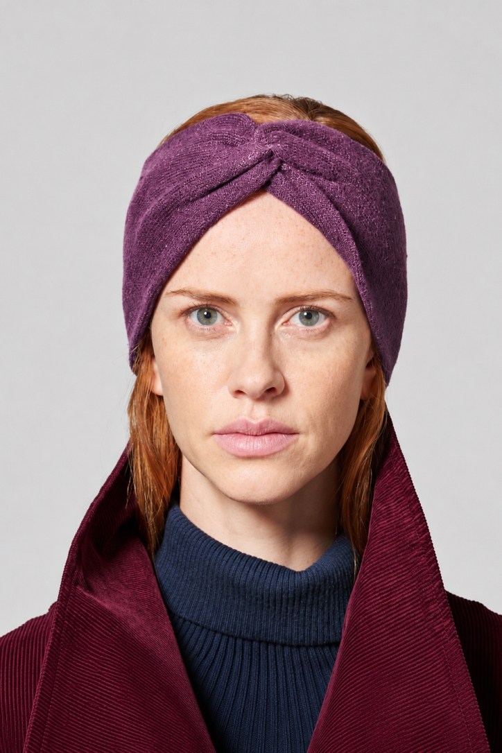 Hempage womens vegan Headband Warming Purple