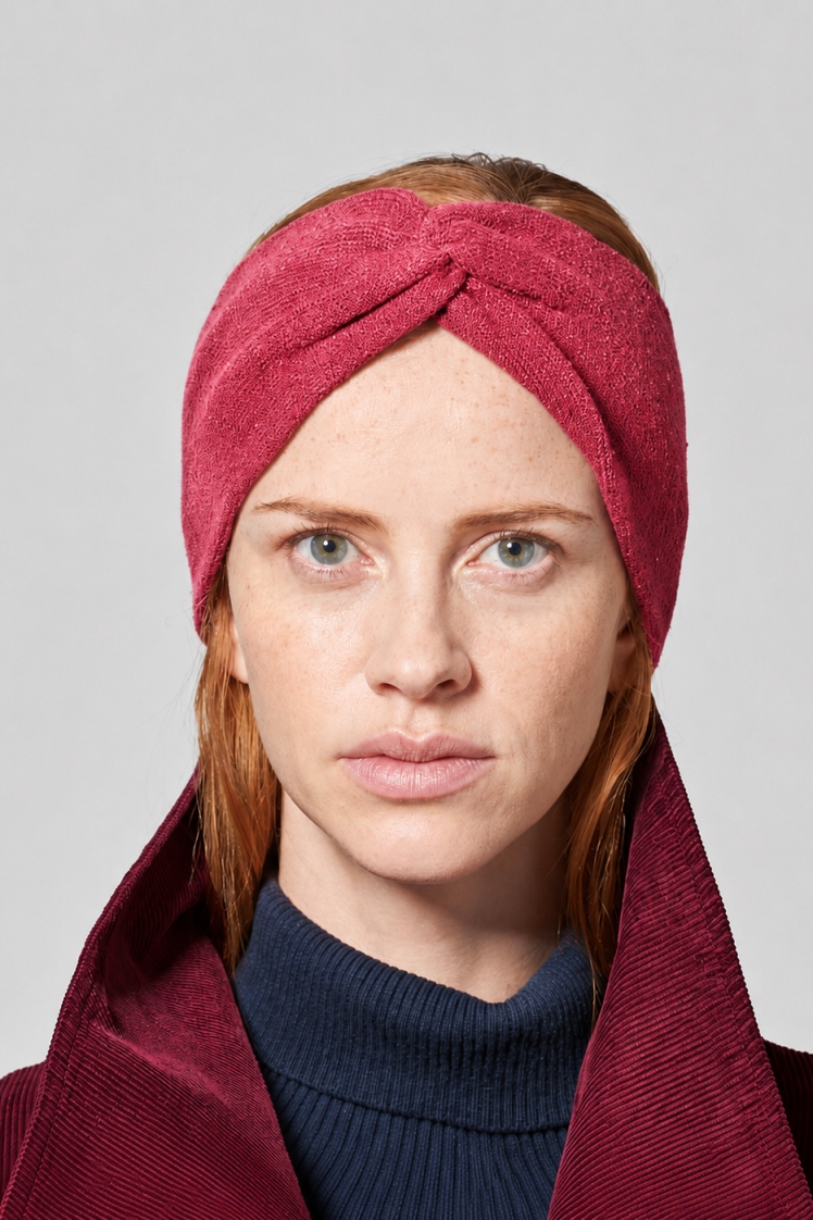 Hempage womens vegan Headband Warming Barolo Pink
