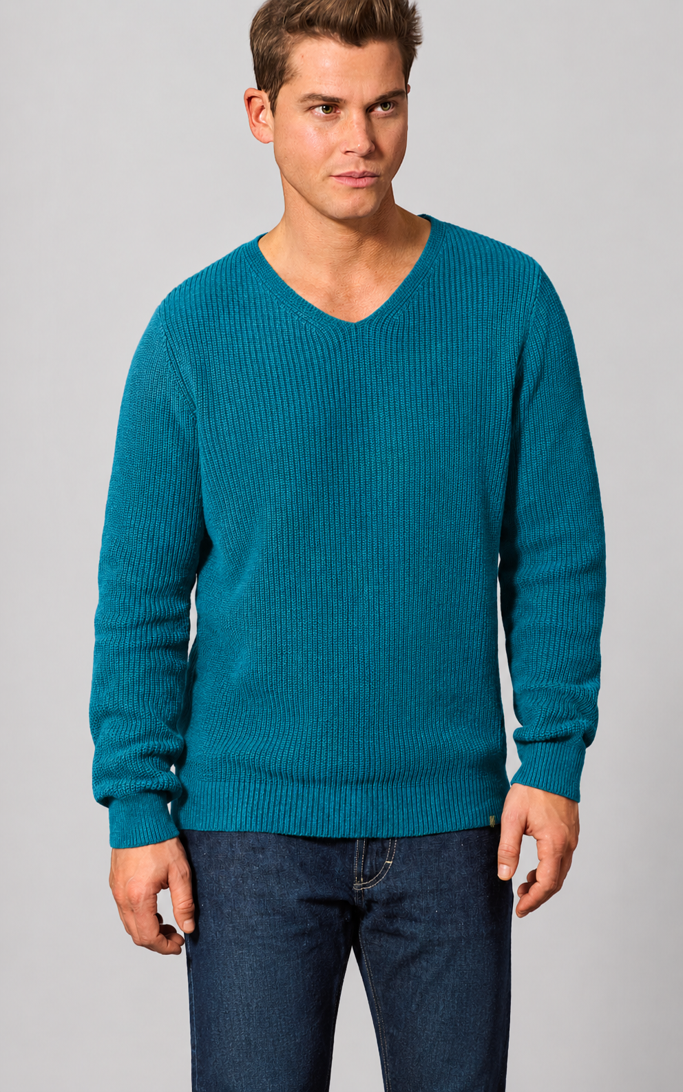 HempAge Herren vegan Pullover Lagoon In Blaugr&Atilde;&frac14;n