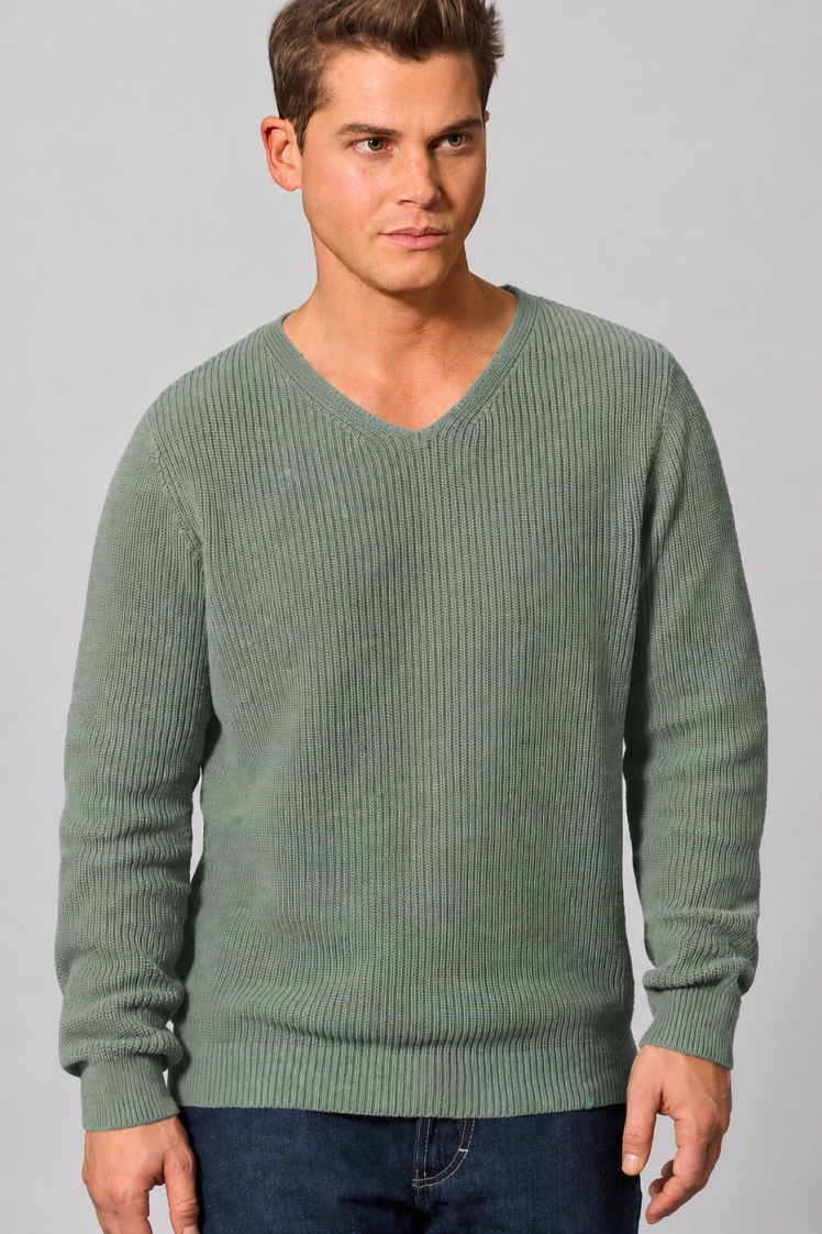 HempAge Herren vegan Pullover In Thymiangr&Atilde;&frac14;n