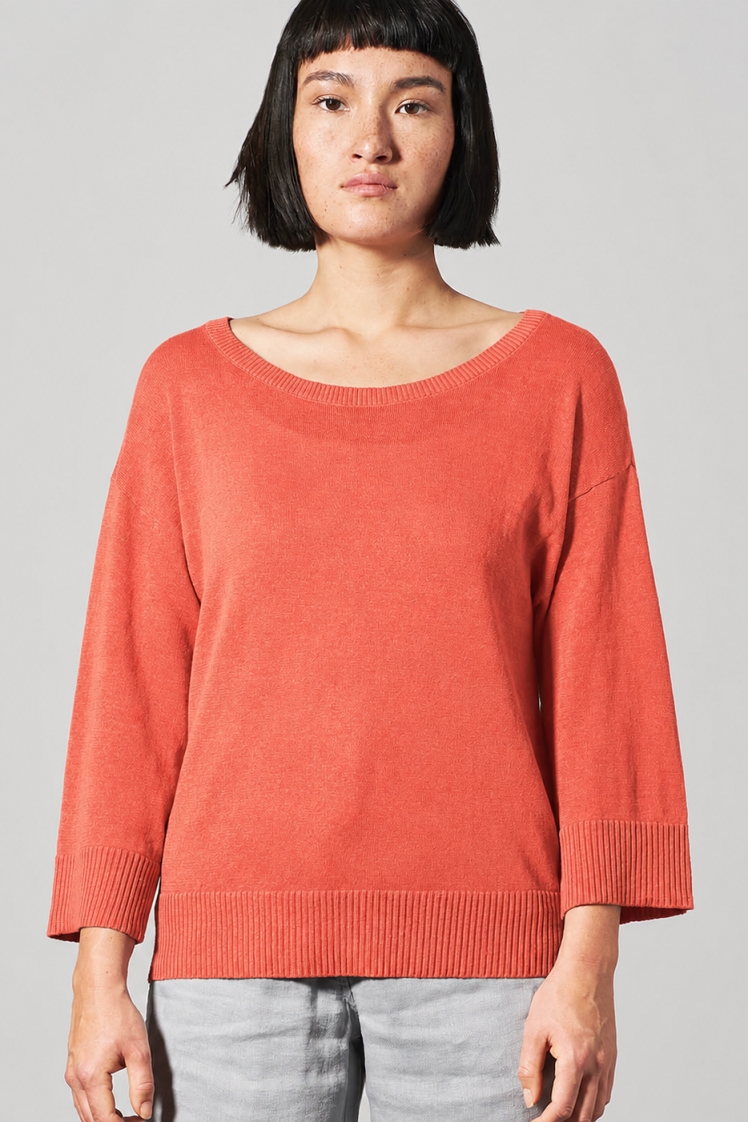 HempAge Damen vegan Leichter Pullover In Orange