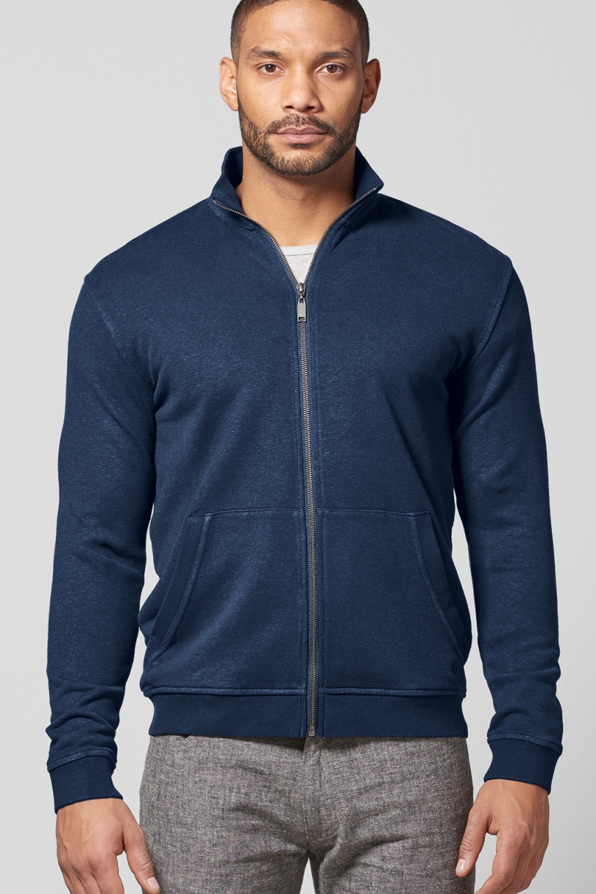HempAge Herren vegan Sweatjacke Marineblau