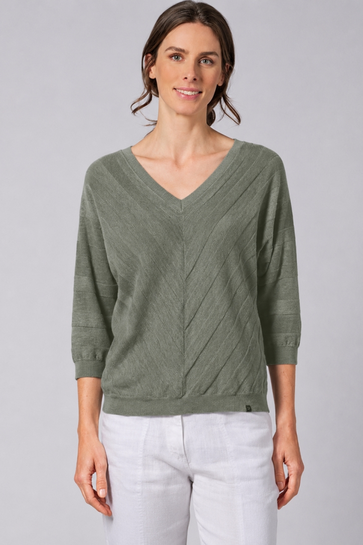 HempAge Damen vegan Strickpullover Moosgr&Atilde;&frac14;n