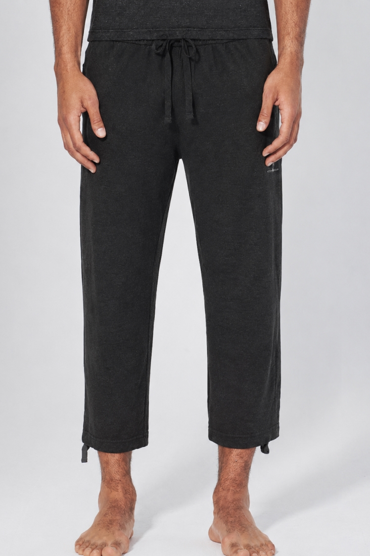 HempAge Herren vegan Yoga Hose 7/8 Schwarz