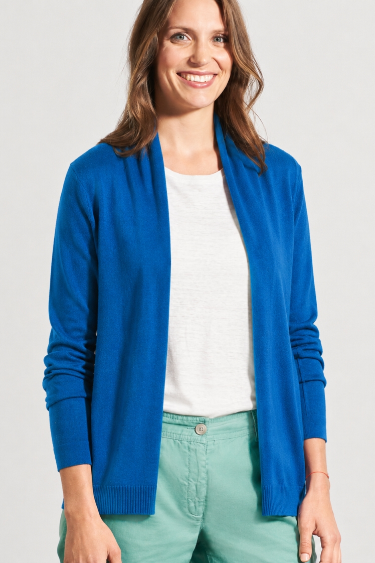 Hempage Damen vegan Leichte Strickjacke In Meeresblau
