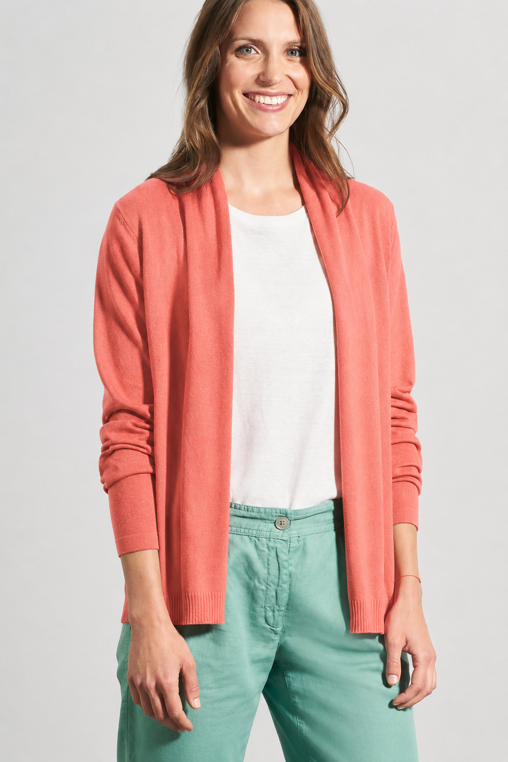 Hempage Damen vegan Leichte Strickjacke In Pfirsich