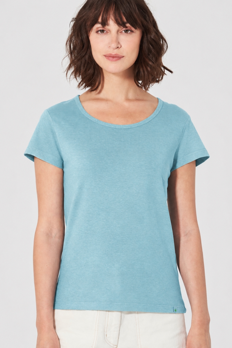 Hempage womens vegan T-Shirt Thc Exclusive Wave Blue