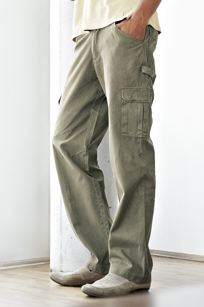 Hempage men vegan Cargo Pants Robust Thyme