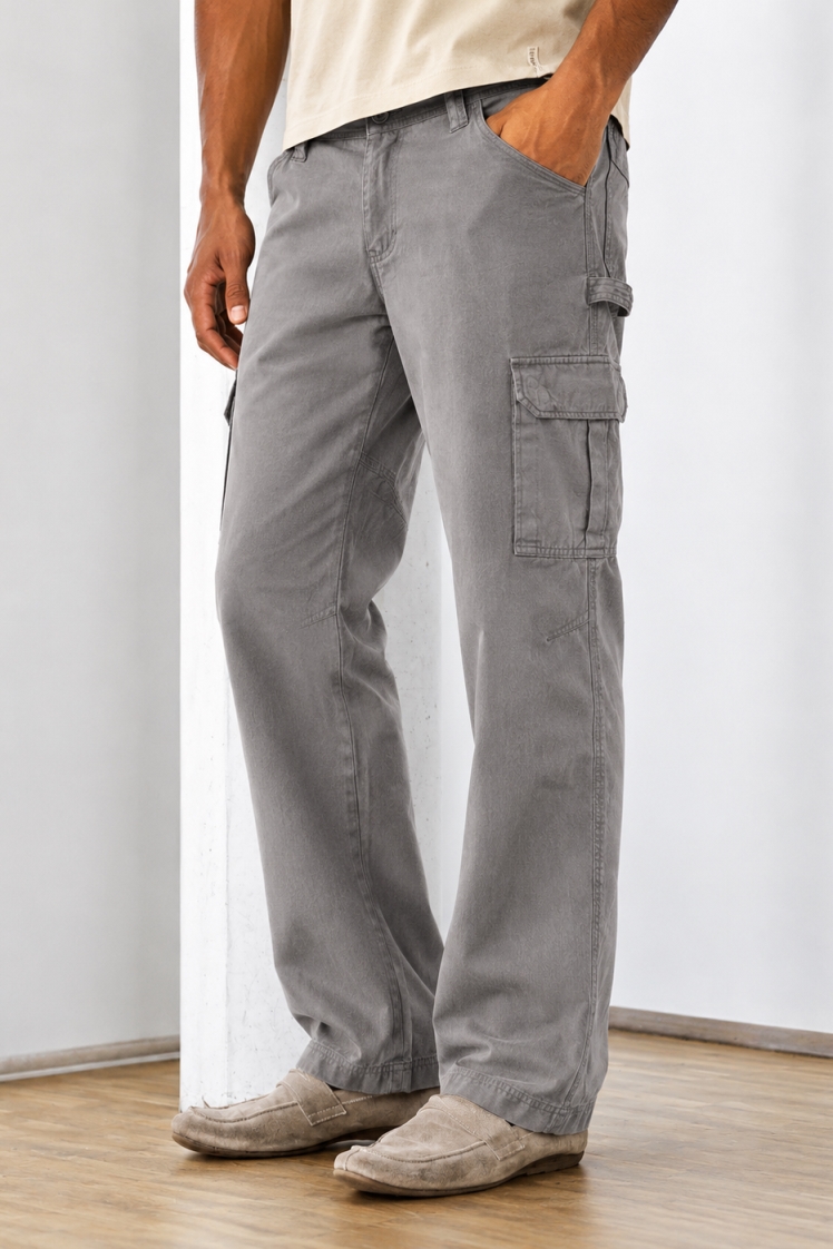 Hempage men vegan Cargo Pants Robust Asphalt