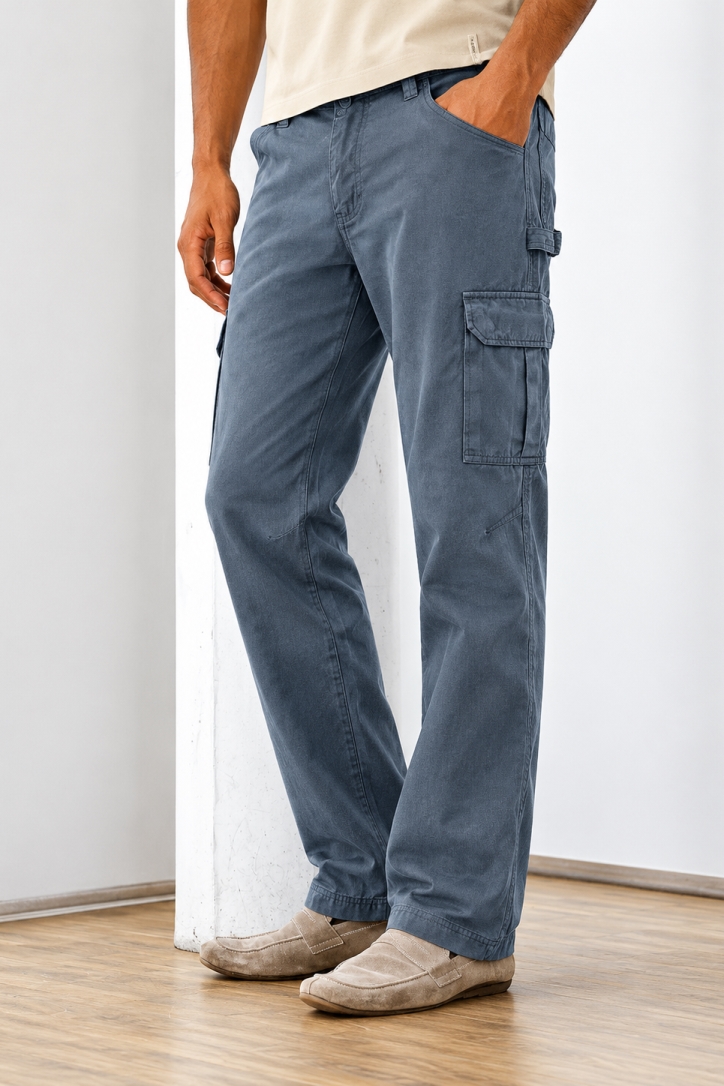Hempage men vegan Cargo Pants Robust Graphite