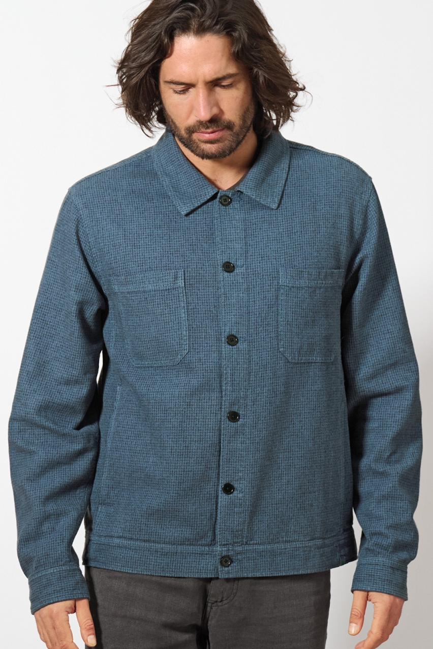 Hempage Herren vegan Jacke Mit Hahnentrittmuster In Taubengrau