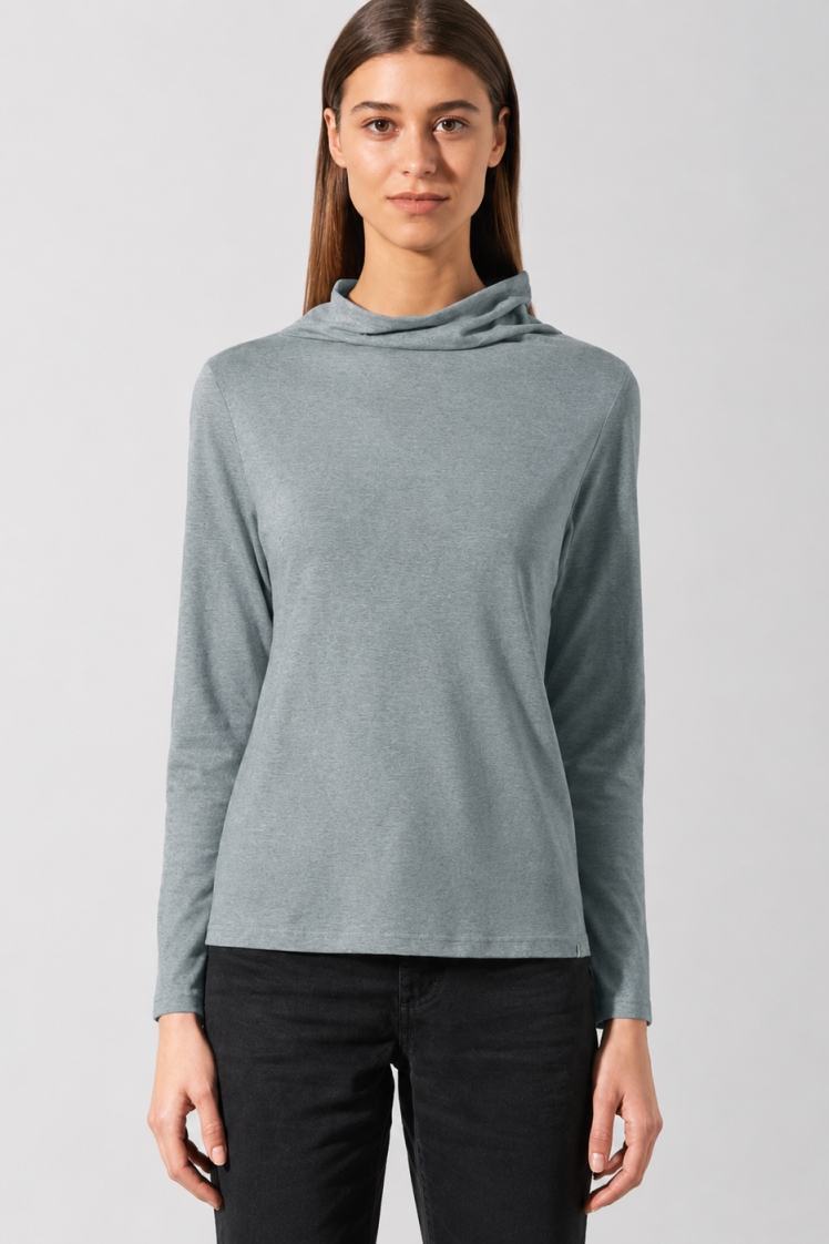 HempAge Damen vegan Langarmshirt Titanium