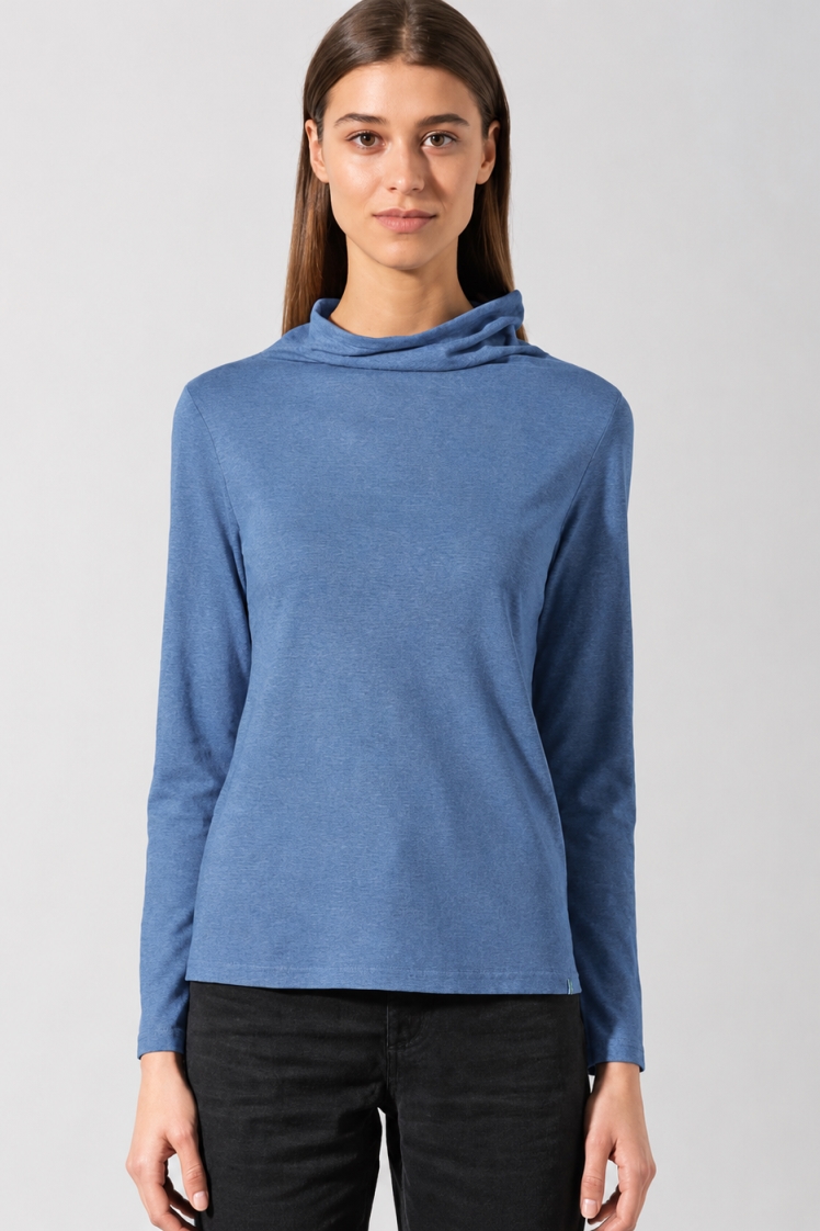HempAge Damen vegan Langarmhemd Blueberry