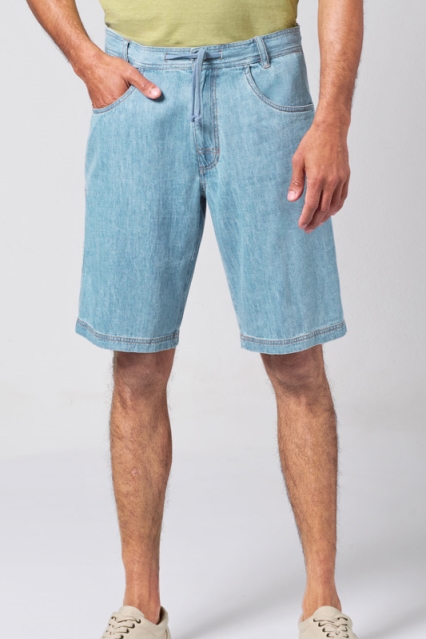 HempAge Herren vegan Shorts Mit Geradem Bein Aquablau