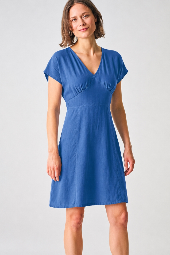 HempAge Damen vegan Elegantes Sommerkleid In K&Atilde;&para;nigsblau