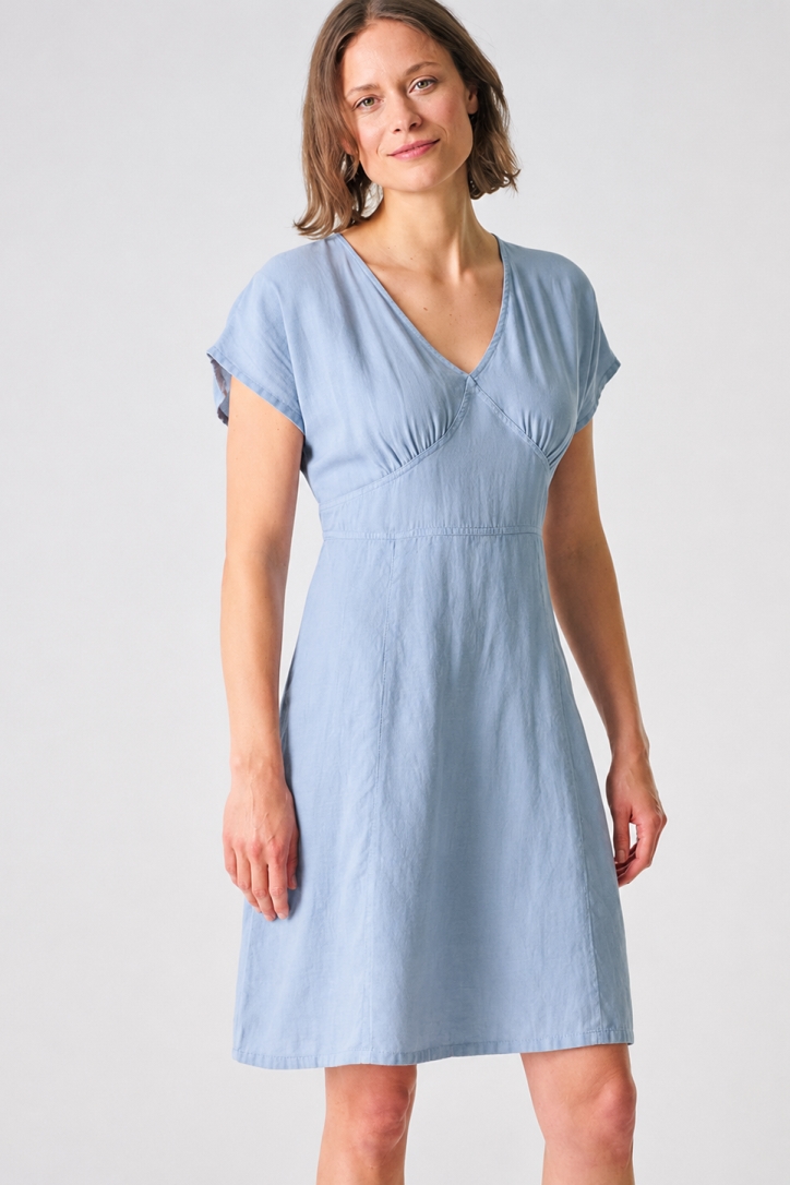 HempAge Damen vegan Kleid Sophisticated Sommer Smoke Blau