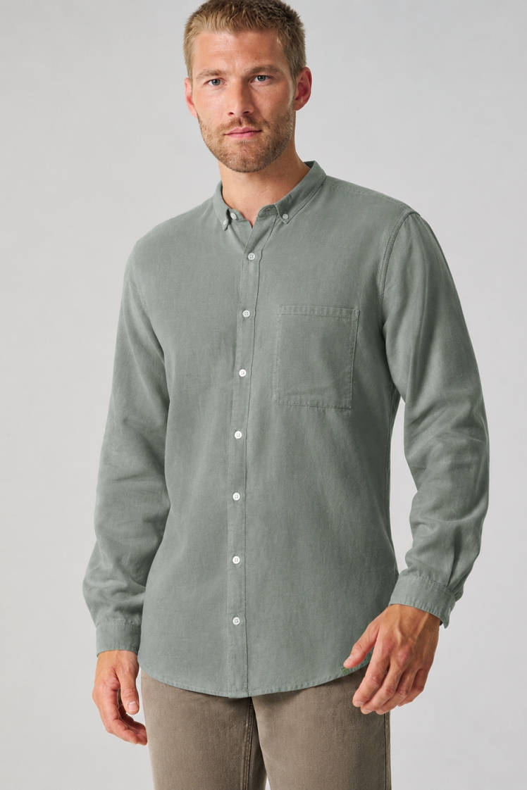 HempAge Herren vegan Langarmshirt In Thymiangr&Atilde;&frac14;n