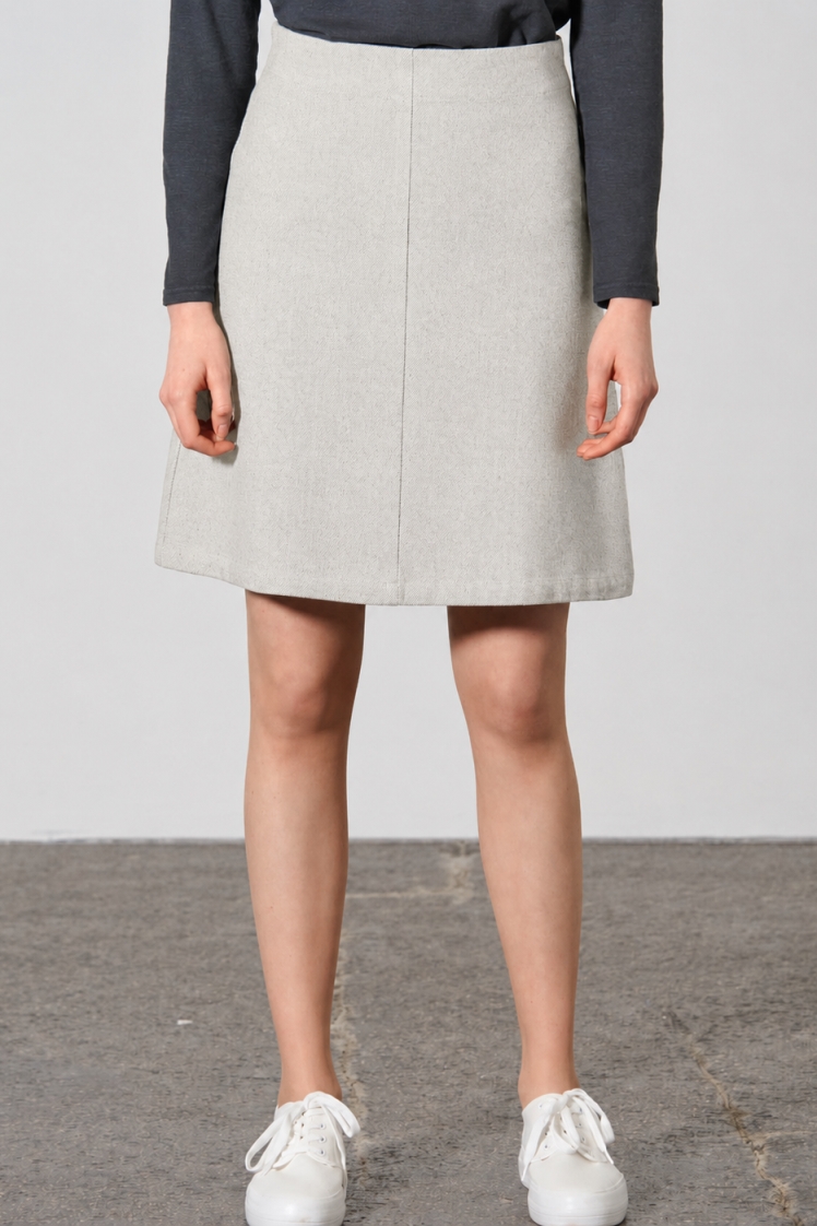 Hempage womens vegan Skirt A-Line Beige