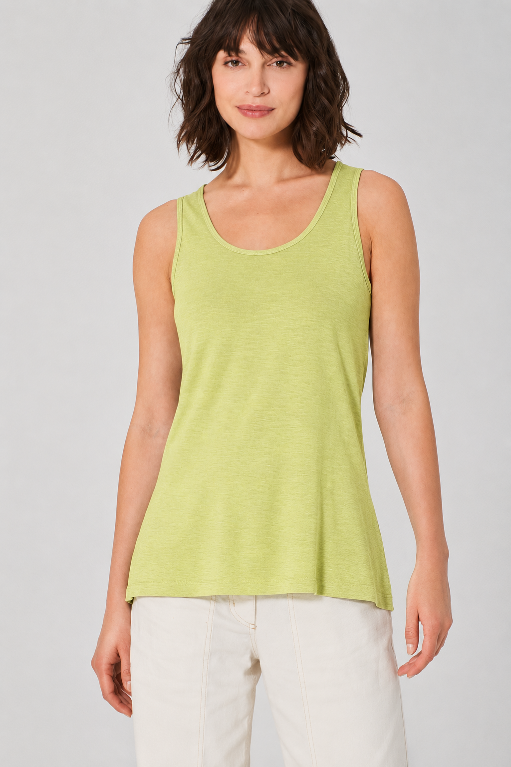 Hempage womens vegan Tank Top Lind Green