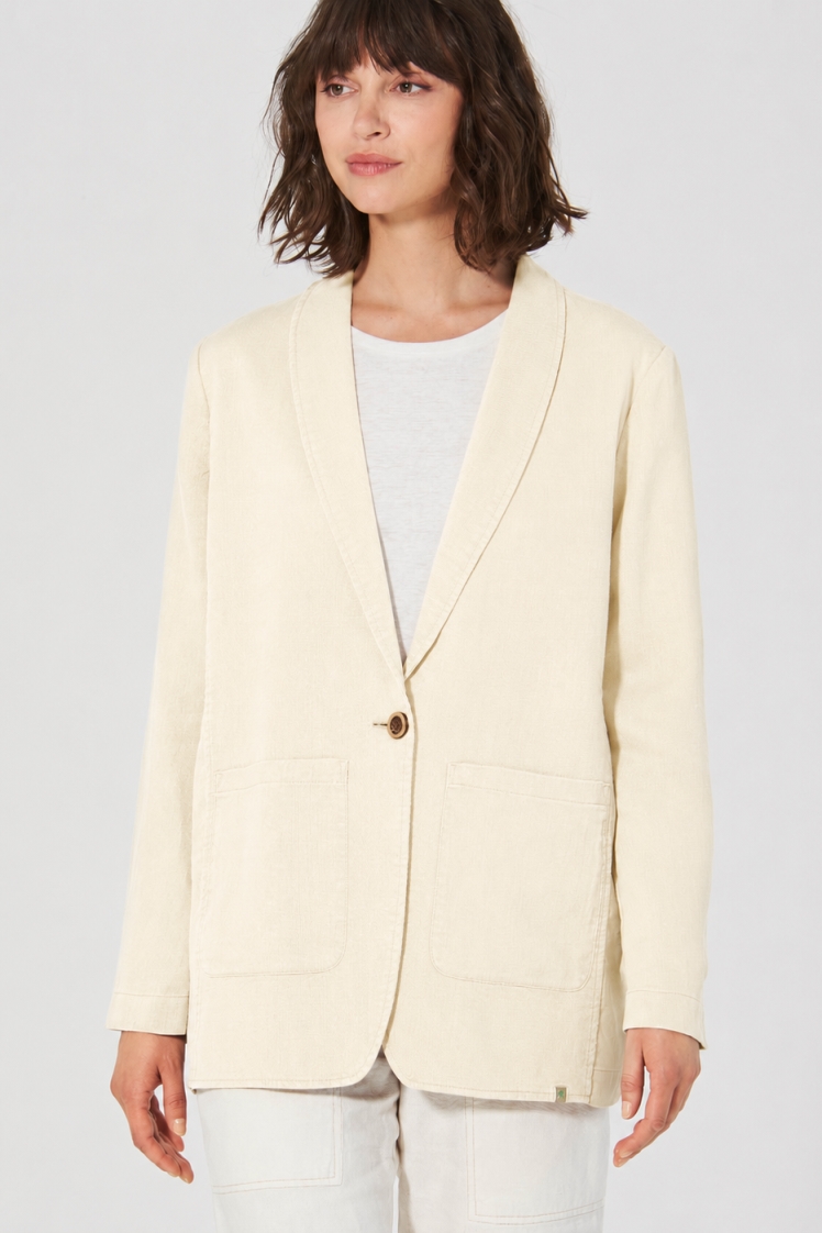 Hempage womens vegan Blazer Oversized Natural