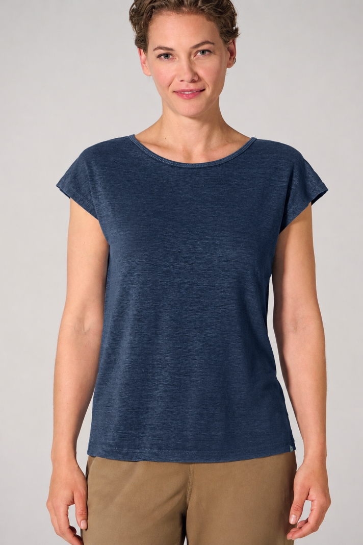 HempAge Damen vegan T-Shirt Regular Fit Marineblau