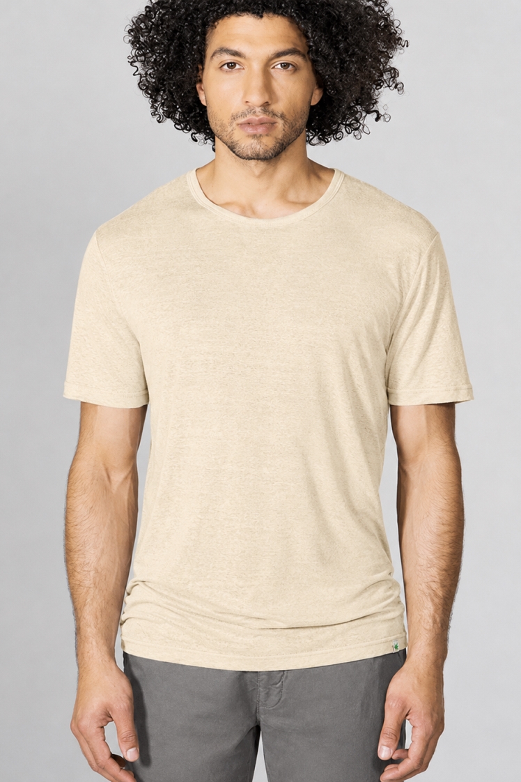 HempAge Herren vegan T-Shirt, Regular Fit Gobi Beige