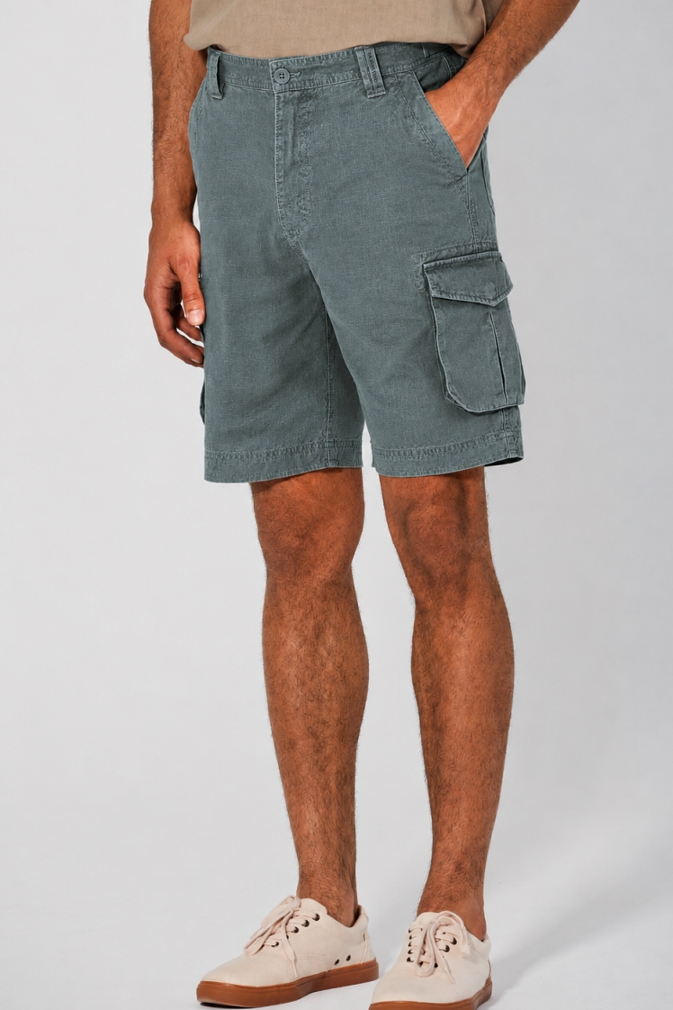 Hempage men vegan Cargo Shorts Titanium