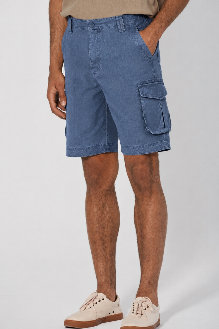 Hempage men vegan Cargo Shorts Blueberry