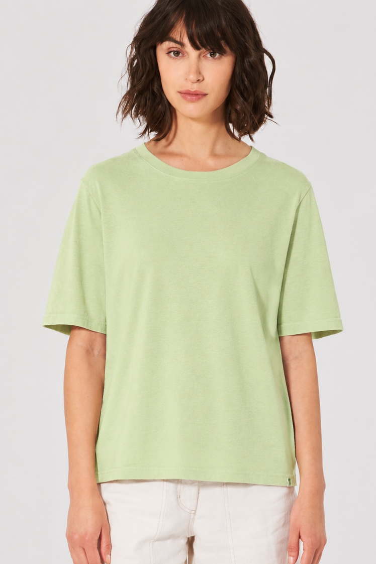 HempAge Damen vegan T-Shirt Kombination In Matcha-Gr&Atilde;&frac14;n