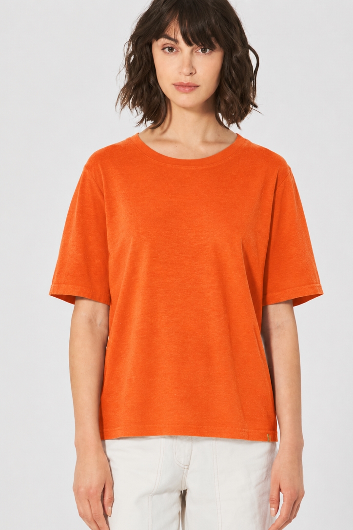 HempAge Damen vegan T-Shirt Kombination Nektarinenorange