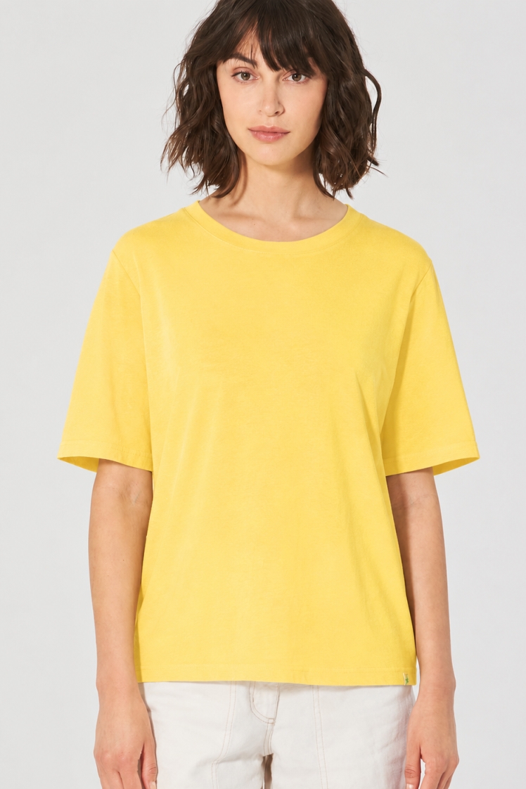 HempAge Damen vegan T-Shirt Kombination In Gelb