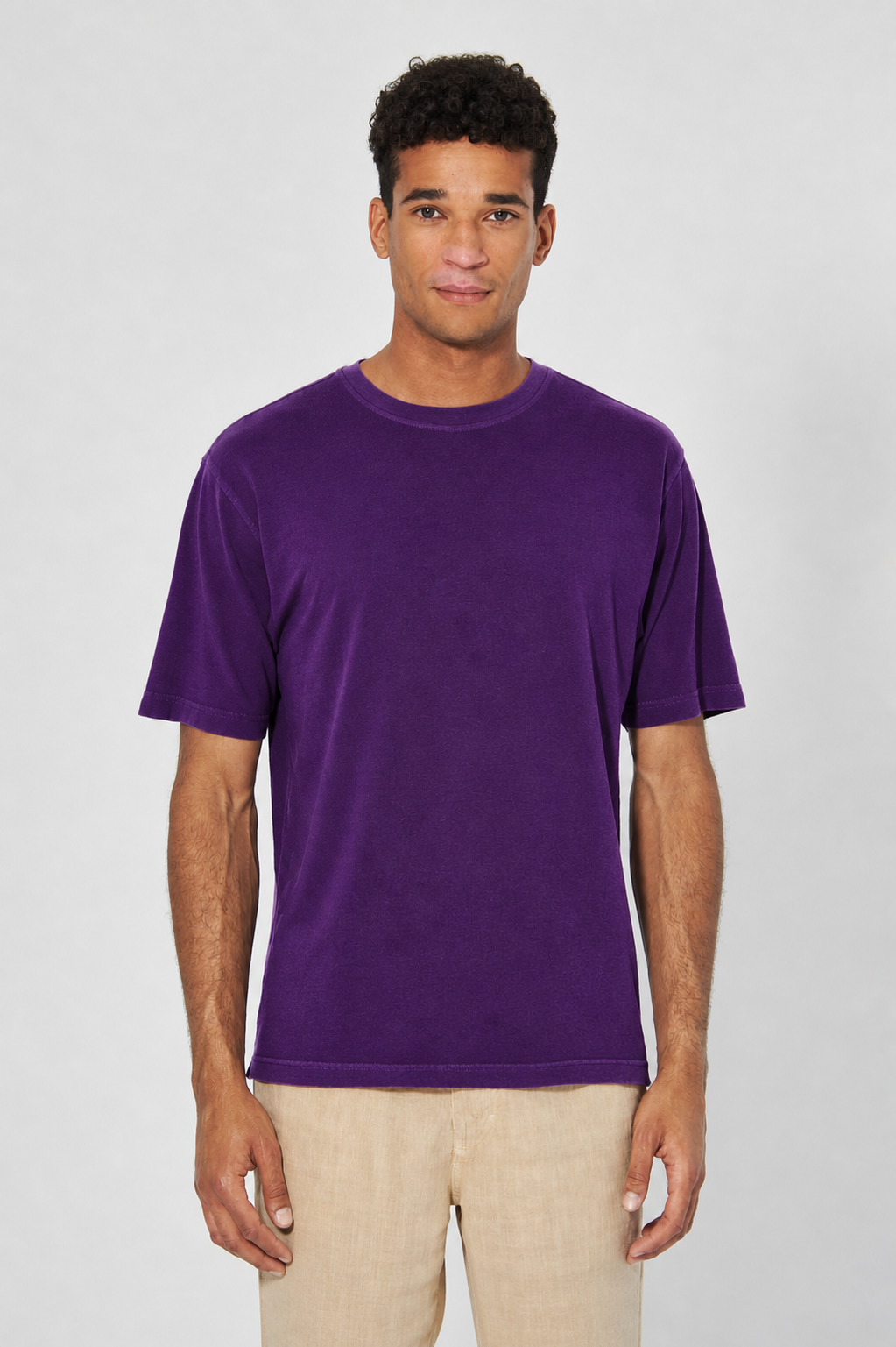 HempAge Herren vegan T-Shirt Basic Pflaumenviolett