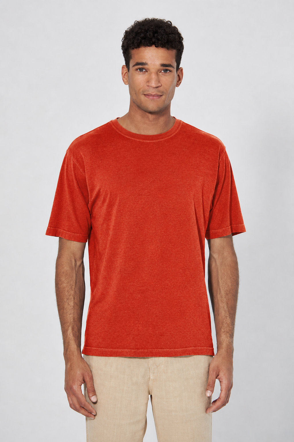 HempAge Herren vegan T-Shirt Basic Rostorange