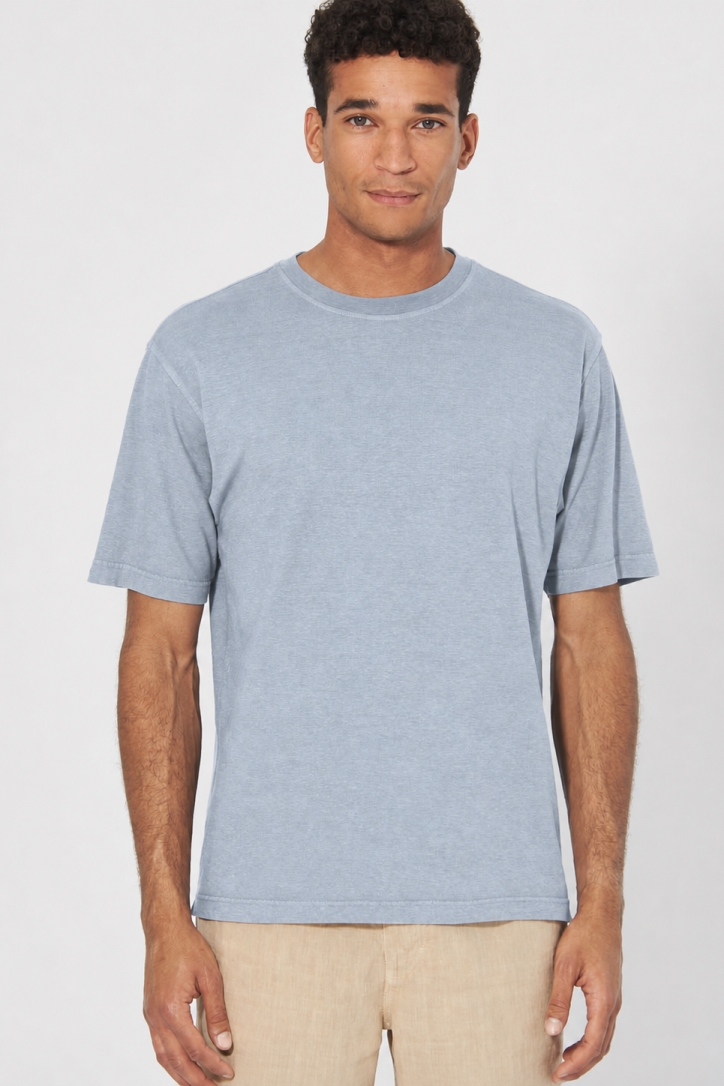 HempAge Herren vegan T-Shirt Basic Smoke Blau