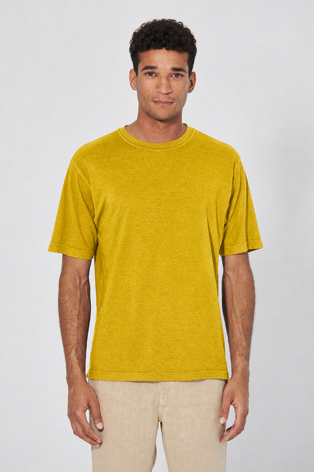 HempAge Herren vegan T-Shirt Basic Currygelb
