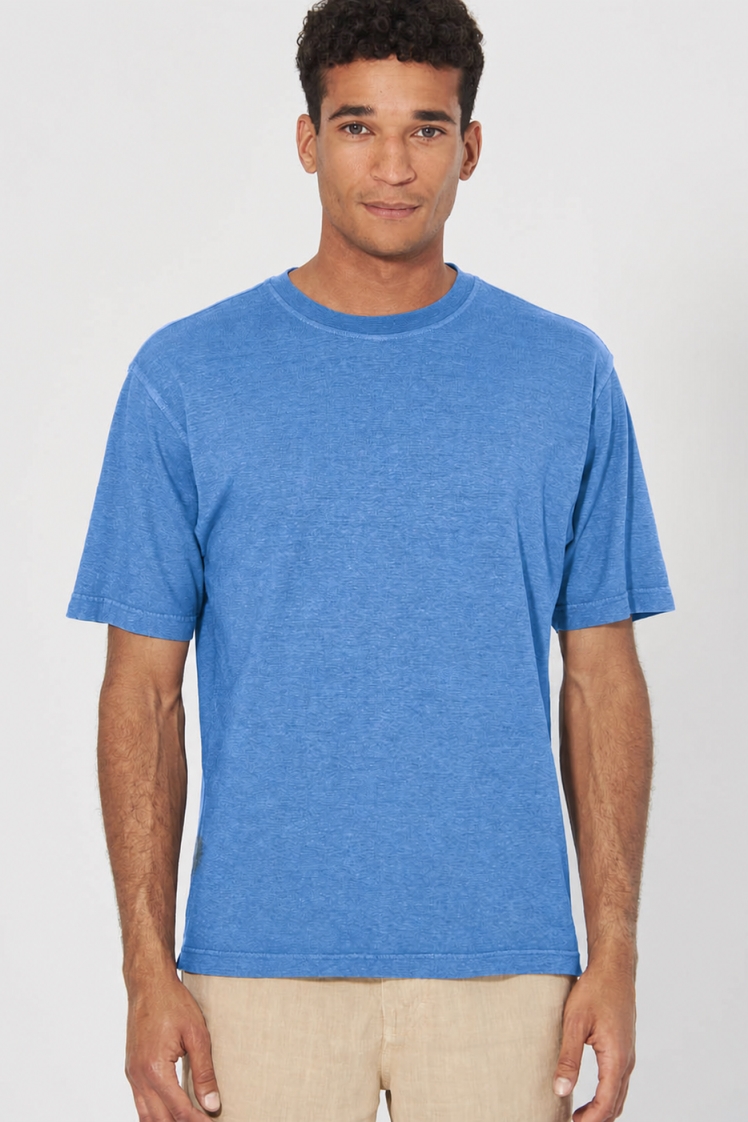 HempAge Herren vegan T-Shirt Basic Ozeanblau