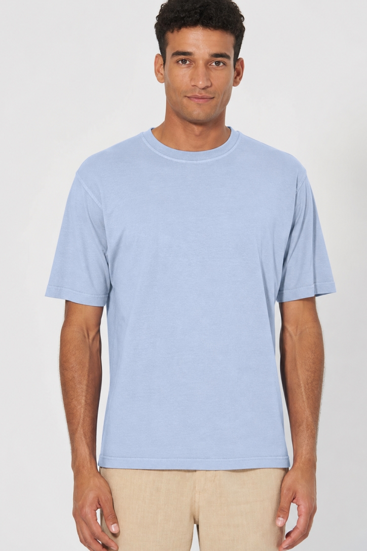 HempAge Herren vegan T-Shirt Basic Wasserblau