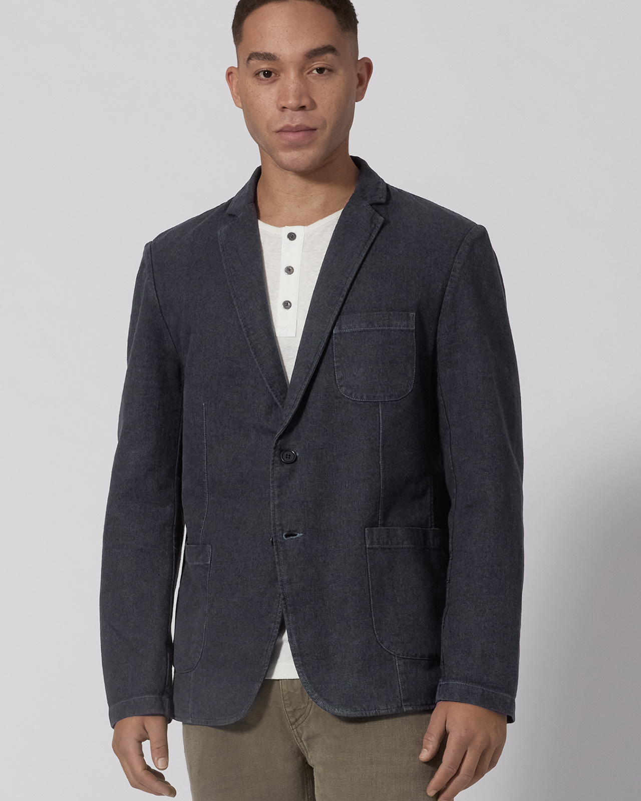Hempage men vegan Blazer Twill Navy