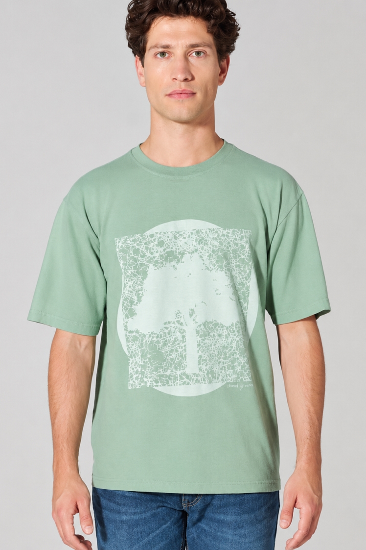 HempAge Herren vegan T-Shirt Mit Aufdruck Mintgr&Atilde;&frac14;n