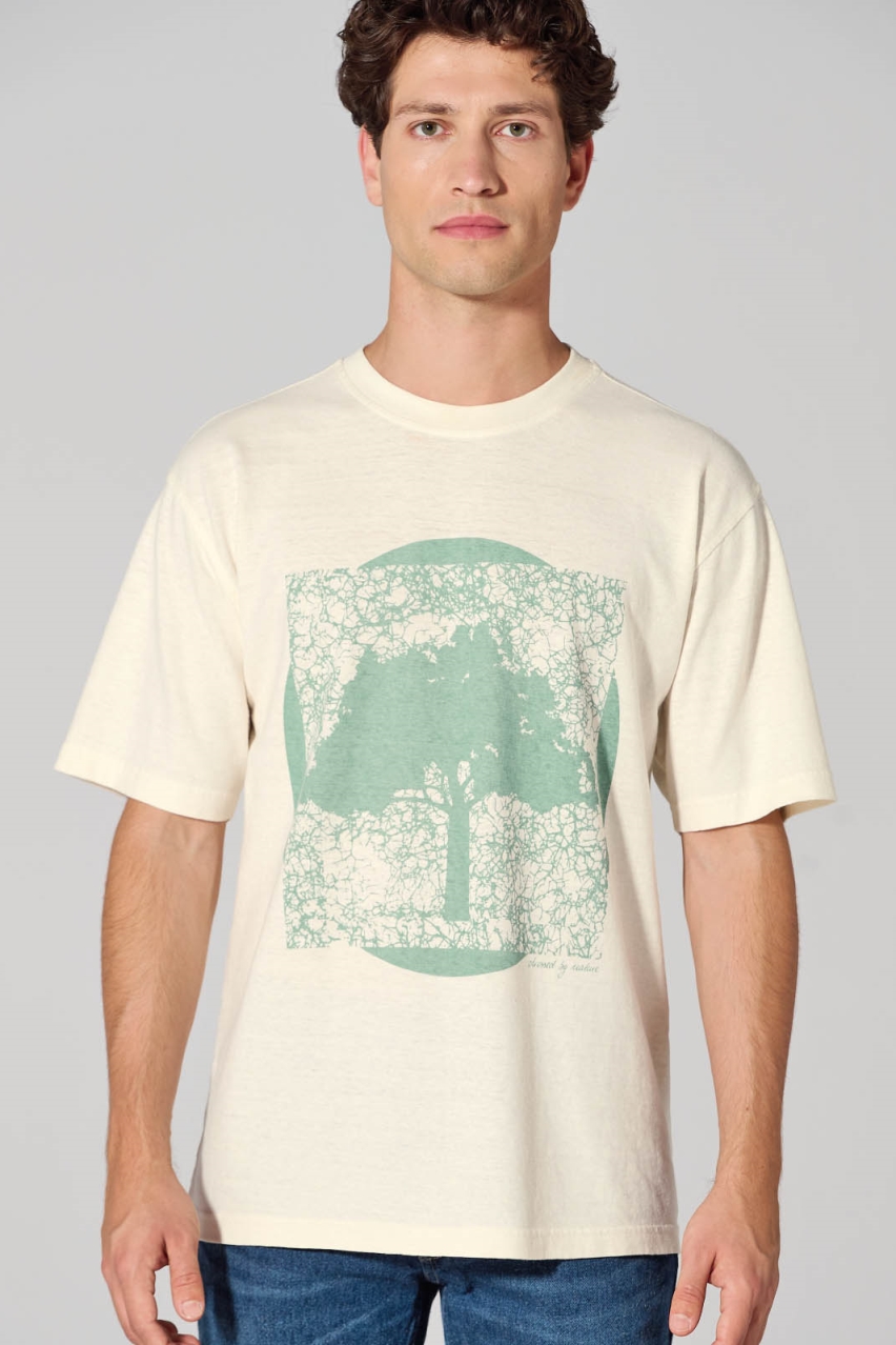 HempAge Herren vegan Bedrucktes T-Shirt In Naturfarbe