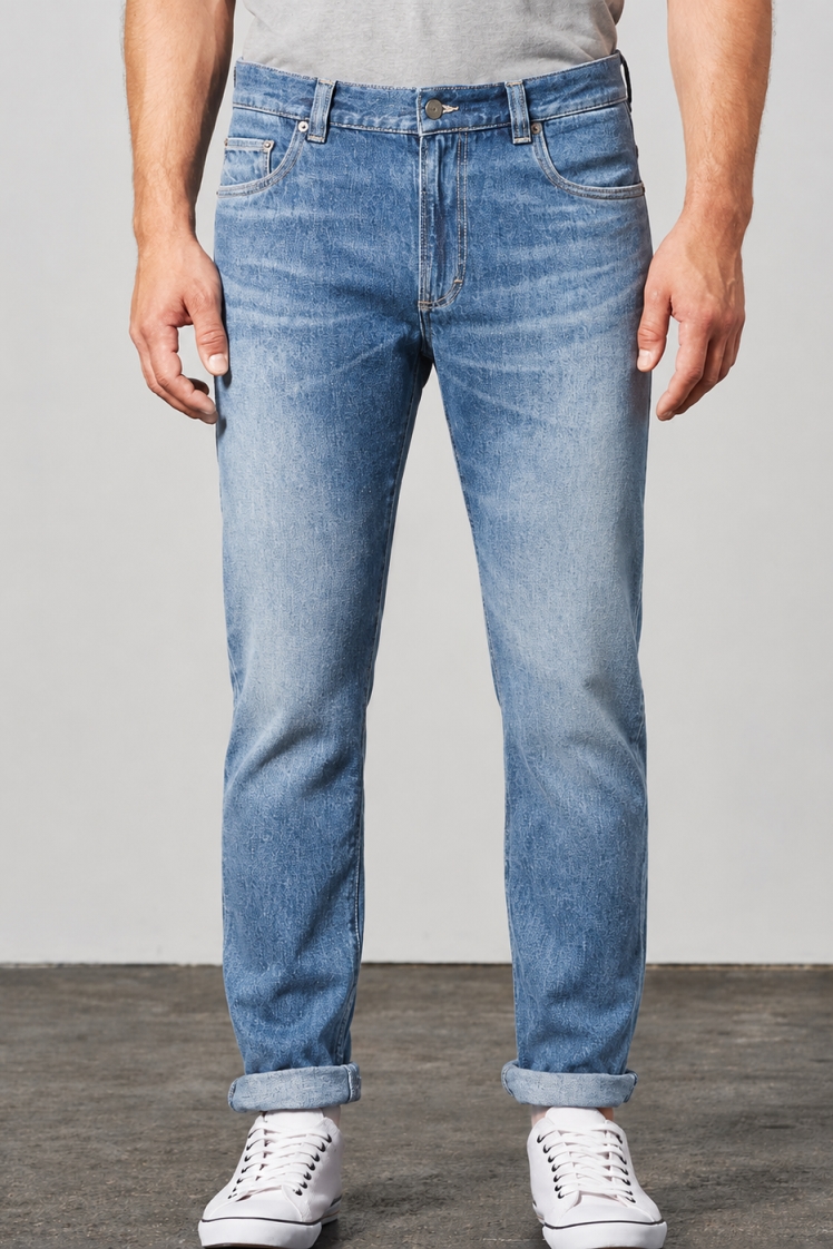 HempAge Herren vegan Jeans Mit 5 Taschen Laserblau